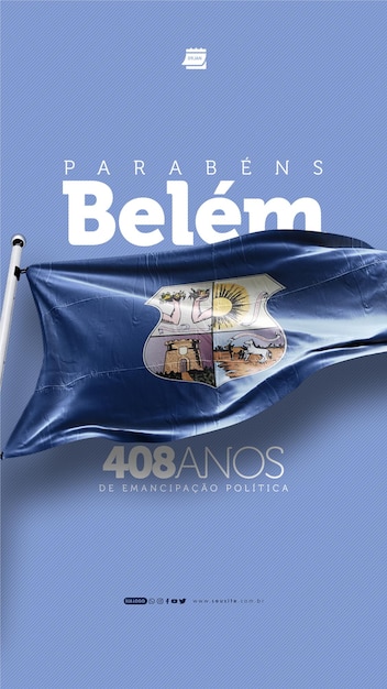 PSD opowieść aniversario de belem 408 anos bandeira