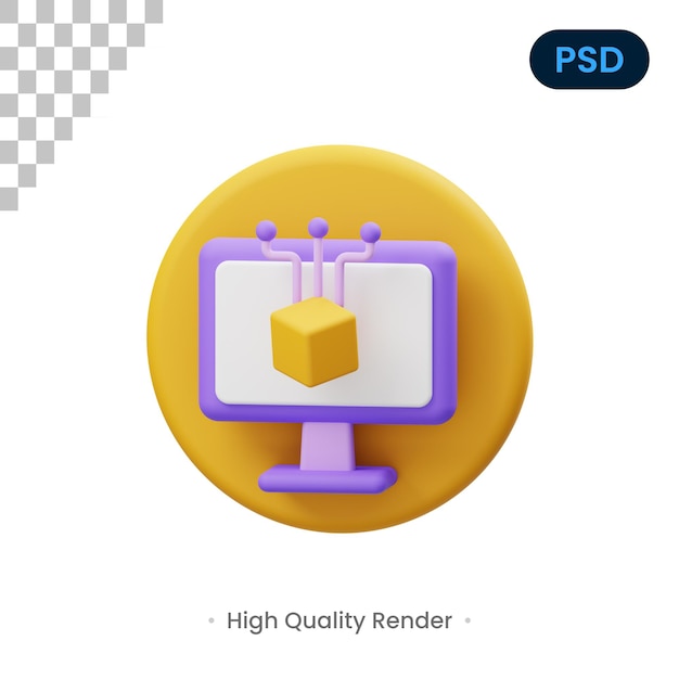 Oprogramowanie 3d Render Ilustracji Premium Psd