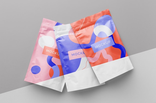 PSD opstelling van kleurrijke mock-up doypack