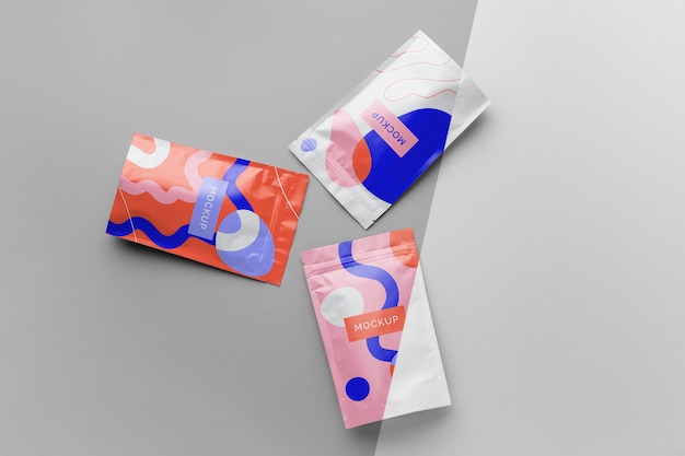 Opstelling van kleurrijke mock-up doypack