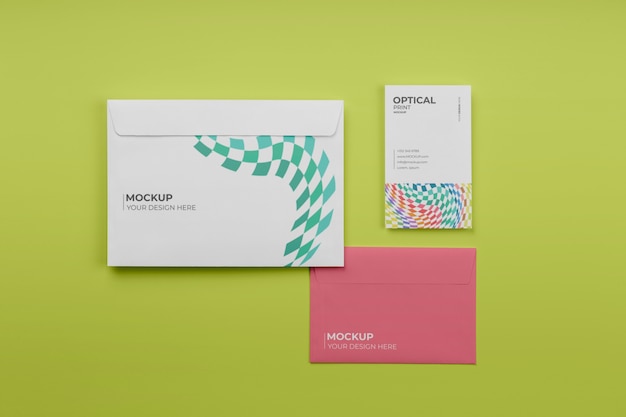 PSD optic print stationery mockup