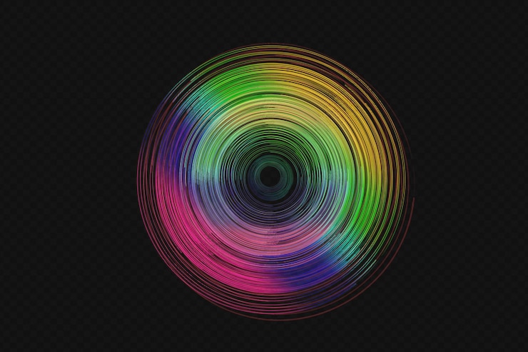 PSD optical halo flares with neon light colorful effect