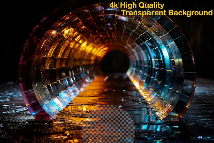 PSD optical illusion from light refraction on transparent background