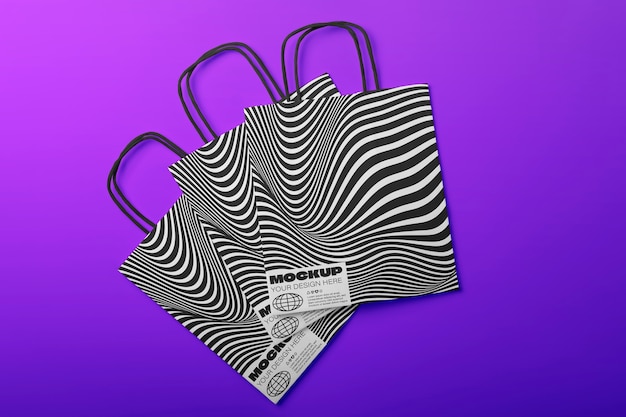 PSD optical print bag mockup design