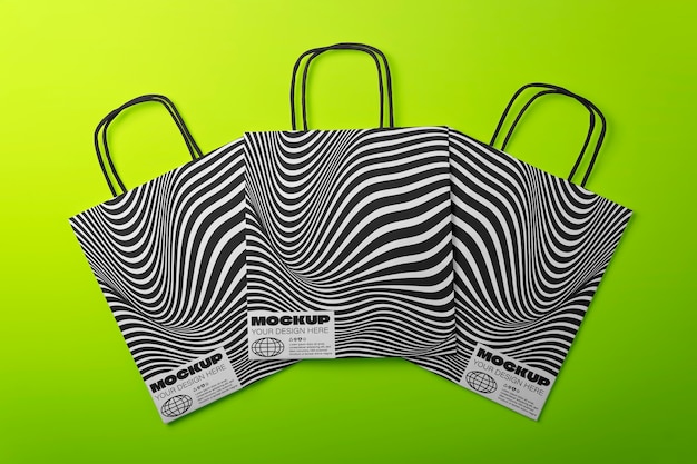 PSD optical print bag mockup design