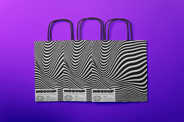 PSD design del modello di borsa con stampa ottica