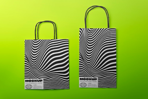 PSD design del modello di borsa con stampa ottica