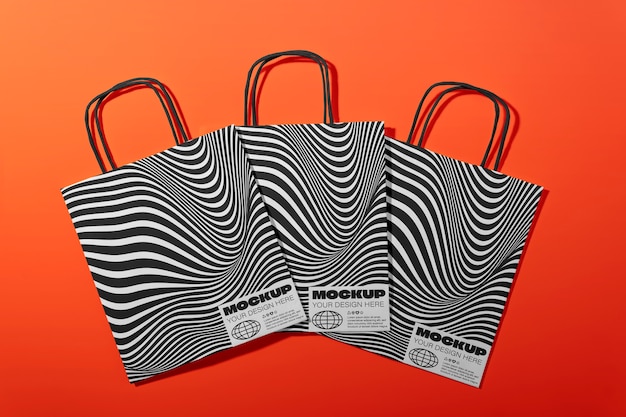 PSD optical print bag mockup design