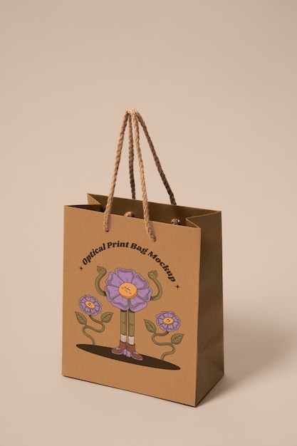 optical print bag mockup