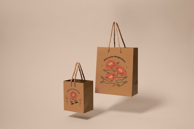 Mockup di borsa con stampa ottica