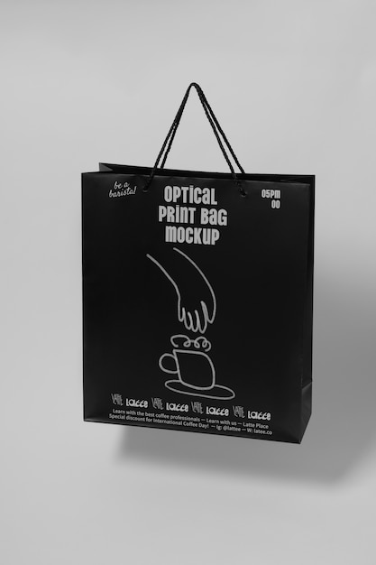 PSD optical print bag mockup