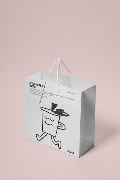 PSD optical print bag mockup