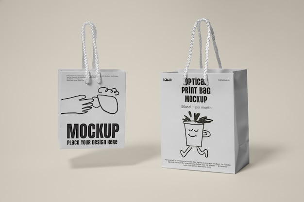 PSD optical print bag mockup