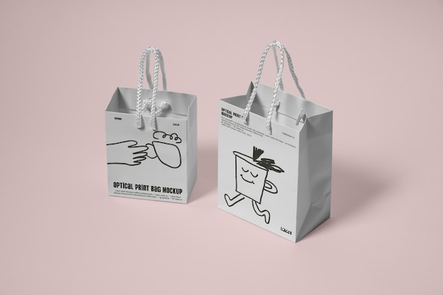 Mockup di borsa con stampa ottica