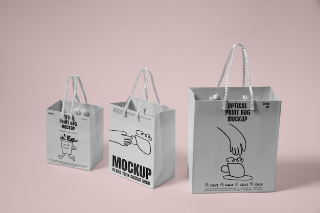 PSD optical print bag mockup