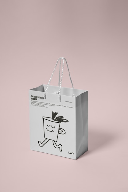 PSD optical print bag mockup