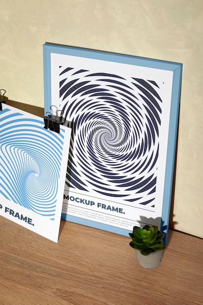 PSD optical print in frame mockup design