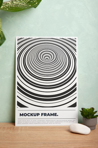 PSD optical print poster mockup design