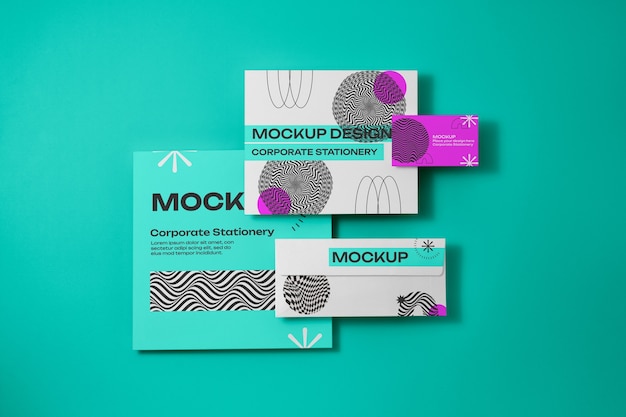 PSD optical print stationery mockup