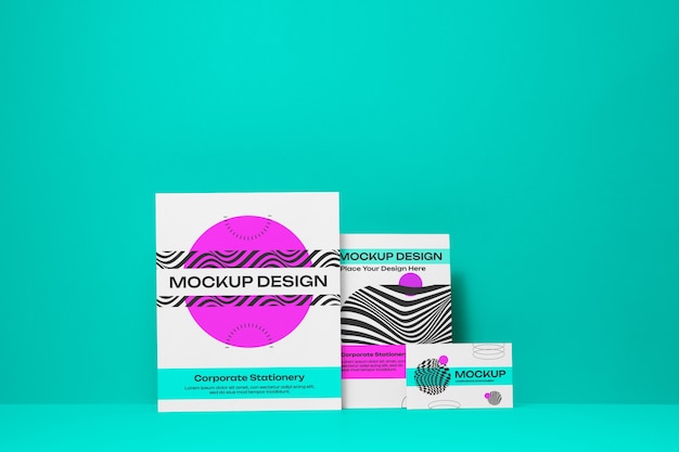 PSD optical print stationery mockup