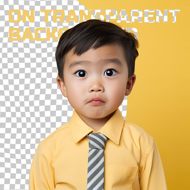 PSD optimistic overture asian boy in csr attire lips close up pastel yellow vibes