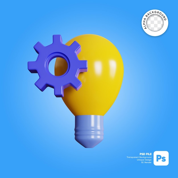 PSD option bulb 3d illustration element