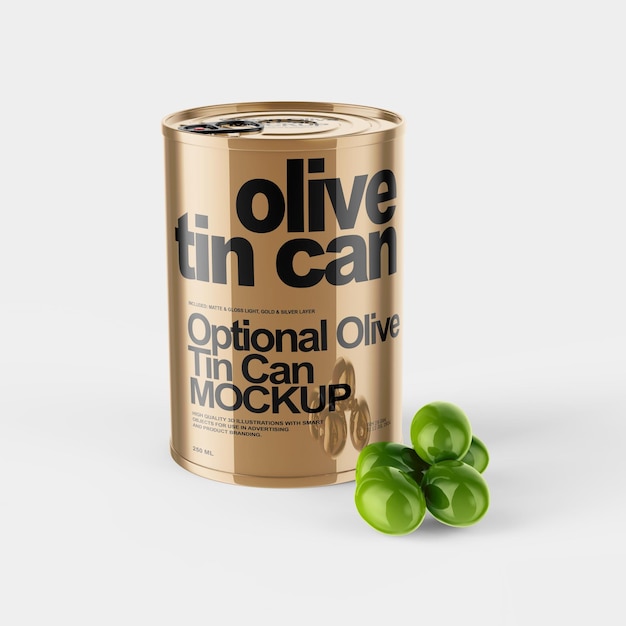 PSD optional olive tin can mockup 2