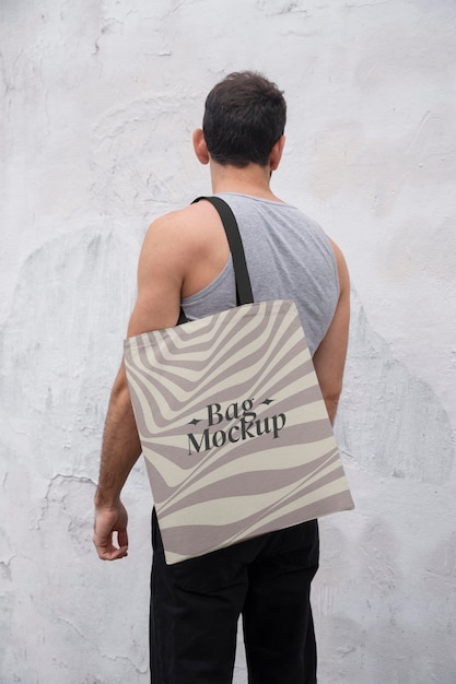 Optische afdruk op een mock-up van een tas