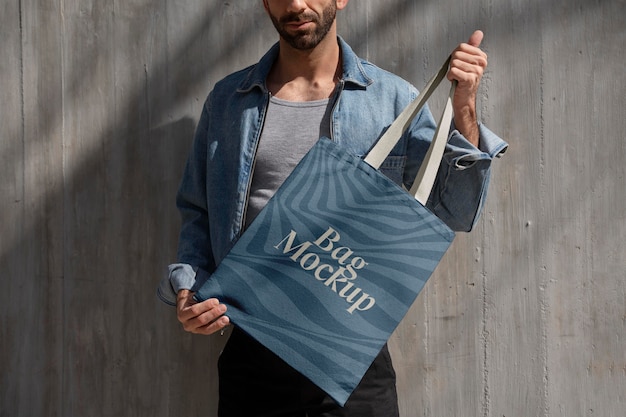 Optische afdruk op een mock-up van een tas