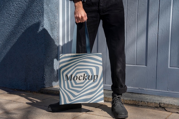 Optische afdruk op een mock-up van een tas