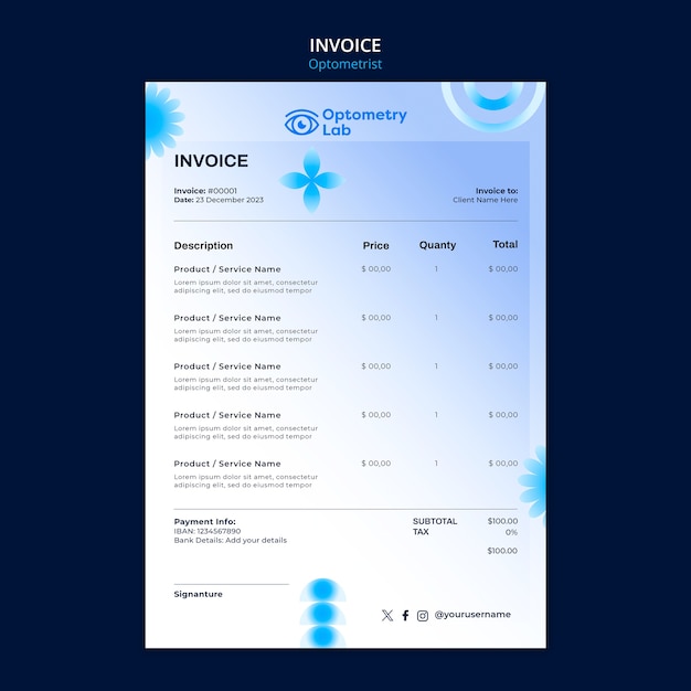 PSD optometrist  template design