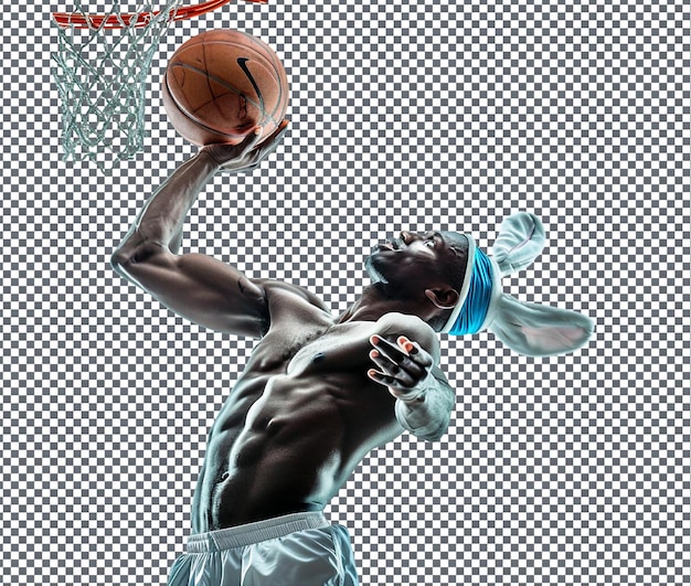 Oracle Bunny Ear Basketball Player geïsoleerd op een transparante achtergrond