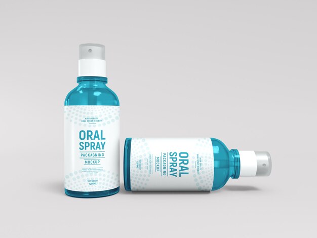 PSD oral spray bottle mockup