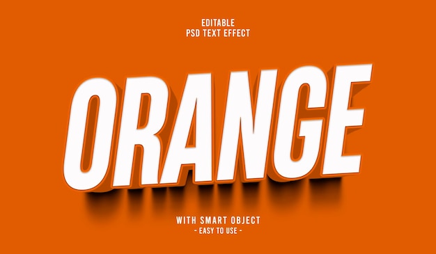 PSD orange 3d editable text effect