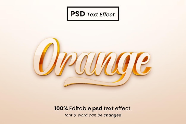 PSD effetto di testo modificabile 3d arancione