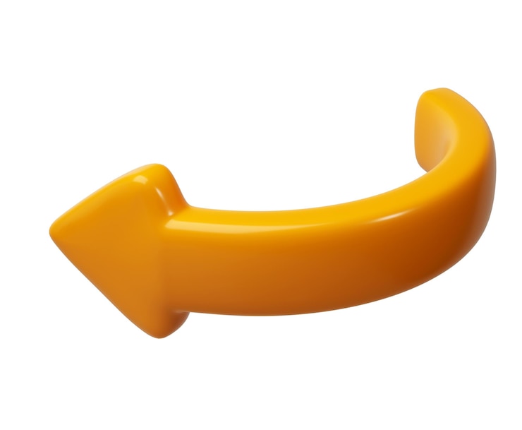 orange 3d half circle arrows down direction Arrow sign or icon for web button