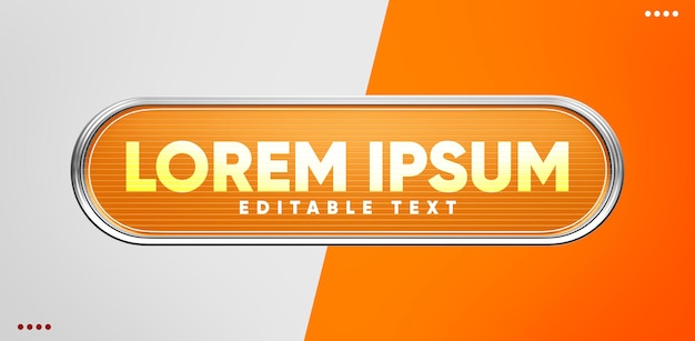 PSD orange 3d rendering text box with editable text