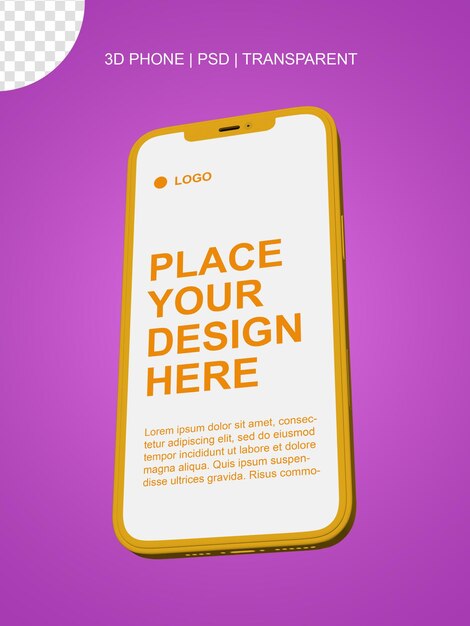 Orange 3D Smartphone Mock up Template