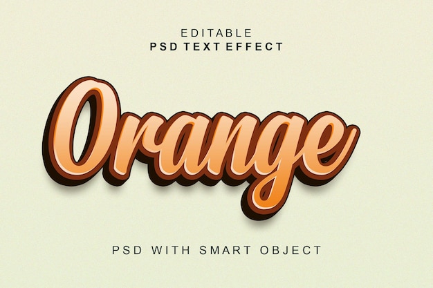 PSD オレンジ色の3dテキスト効果
