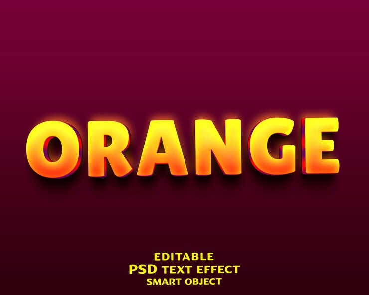 Orange 3D Text Effect