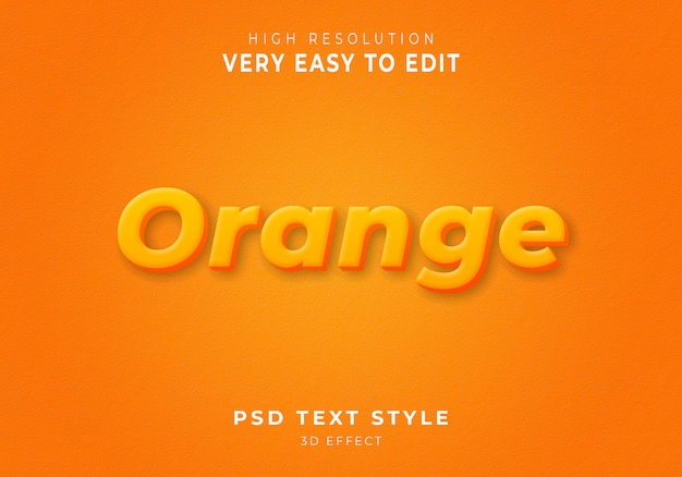 Orange 3d text style