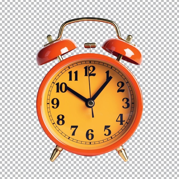 PSD orange alarm clock on a transparent background