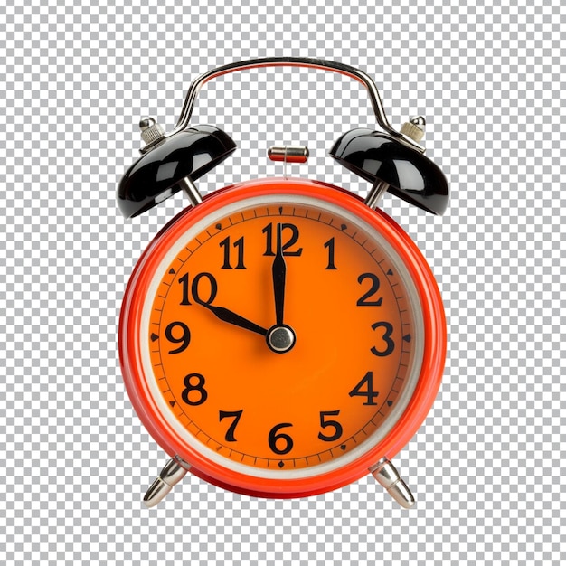 PSD orange alarm clock on a transparent background