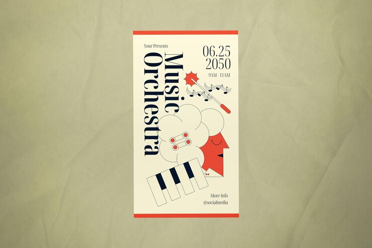 PSD orange art deco orchestra music ig story