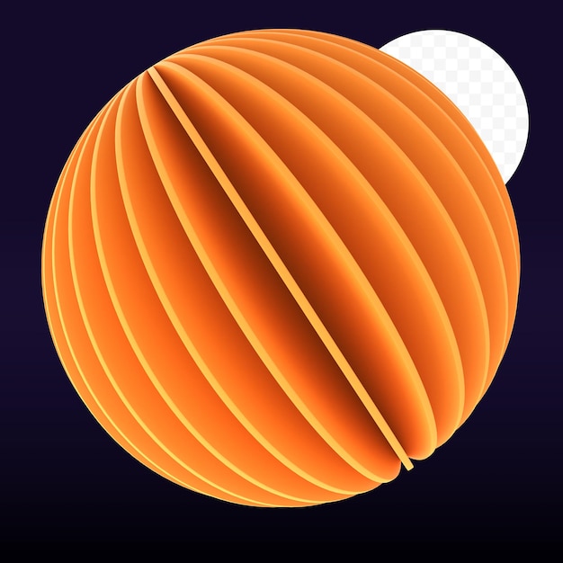 PSD an orange ball with a white circle on it