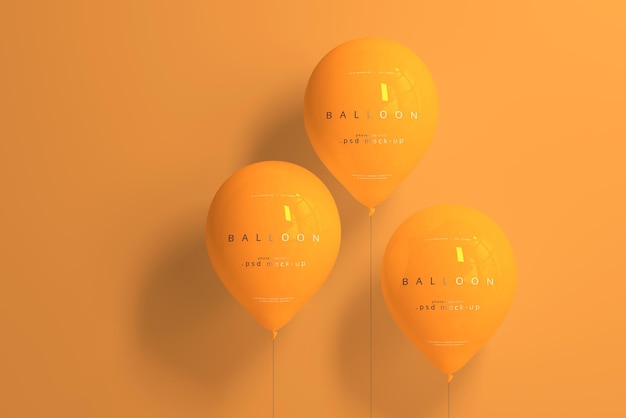 PSD orange balloon mockup