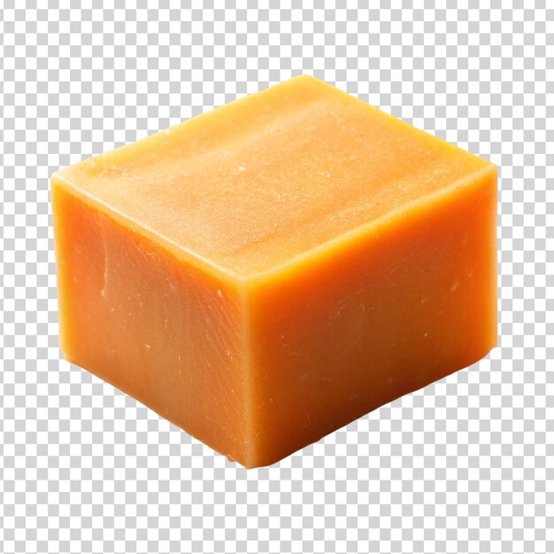 A orange bar of soap on transparent background