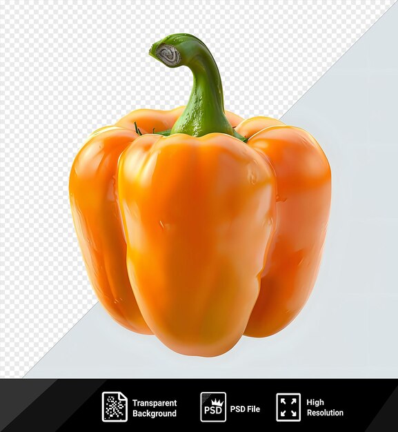 PSD orange bell pepper png and yellow bell pepper on a isolated background png psd