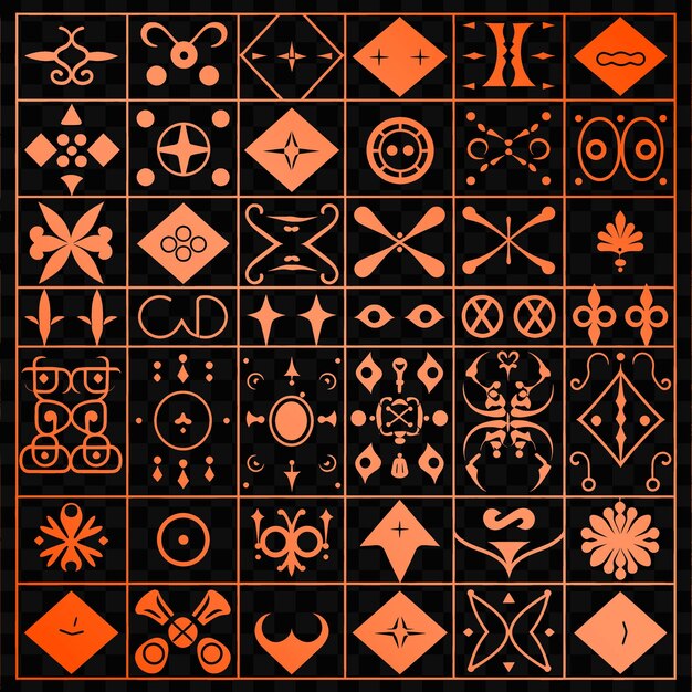 The orange and black design on the black background is from the year 2010