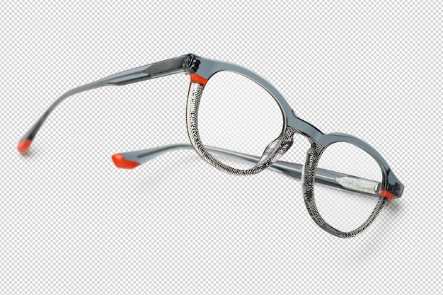 orange blue and whtie body transparent lense in transparent background angle shape view